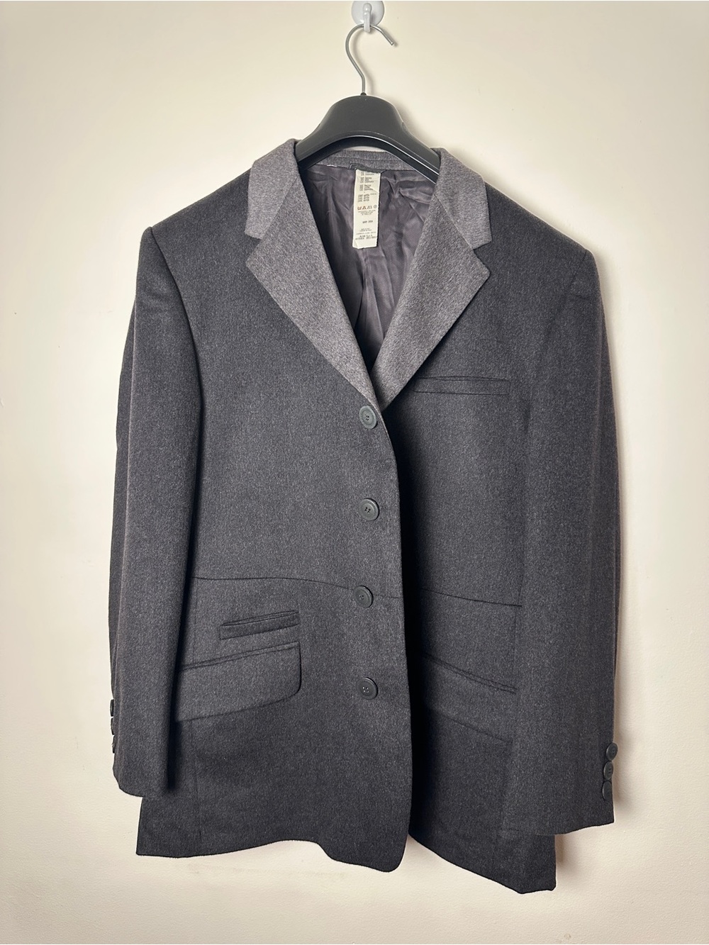 Gianni Versace Dark Grey Men Blazer Cashgora Blend